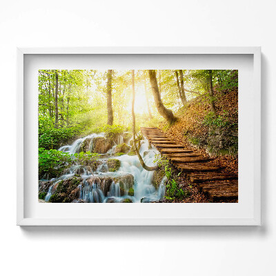 Tablou rama excepţional Pârâu și scări în pădure