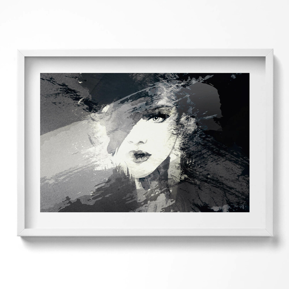 Tablou living cu rama excepţional Femeie în stil acuarelă