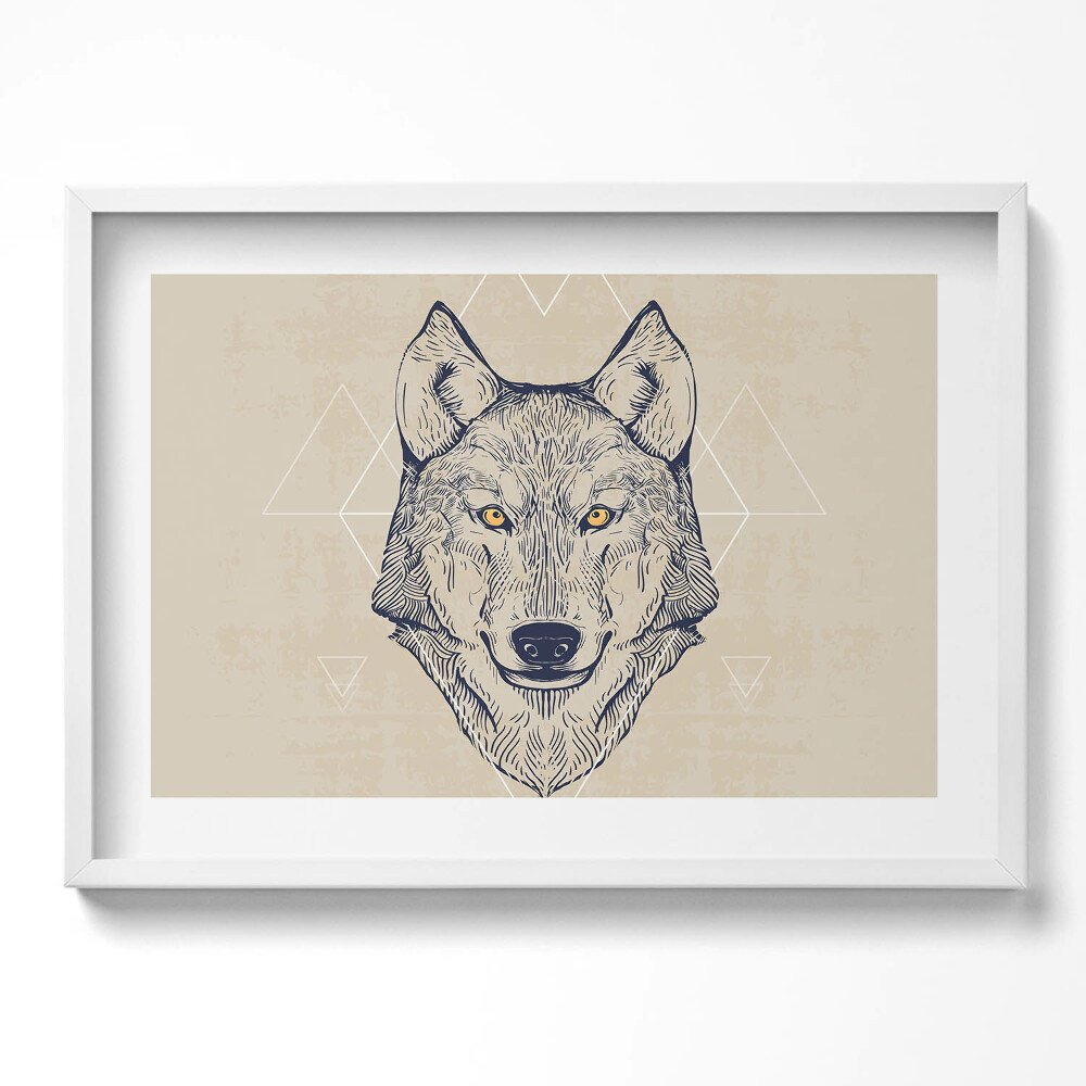 Tablou rama excepţional Cap de lup