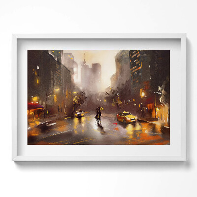 Tablou living cu rama excepţional Vedere spre strada din New York