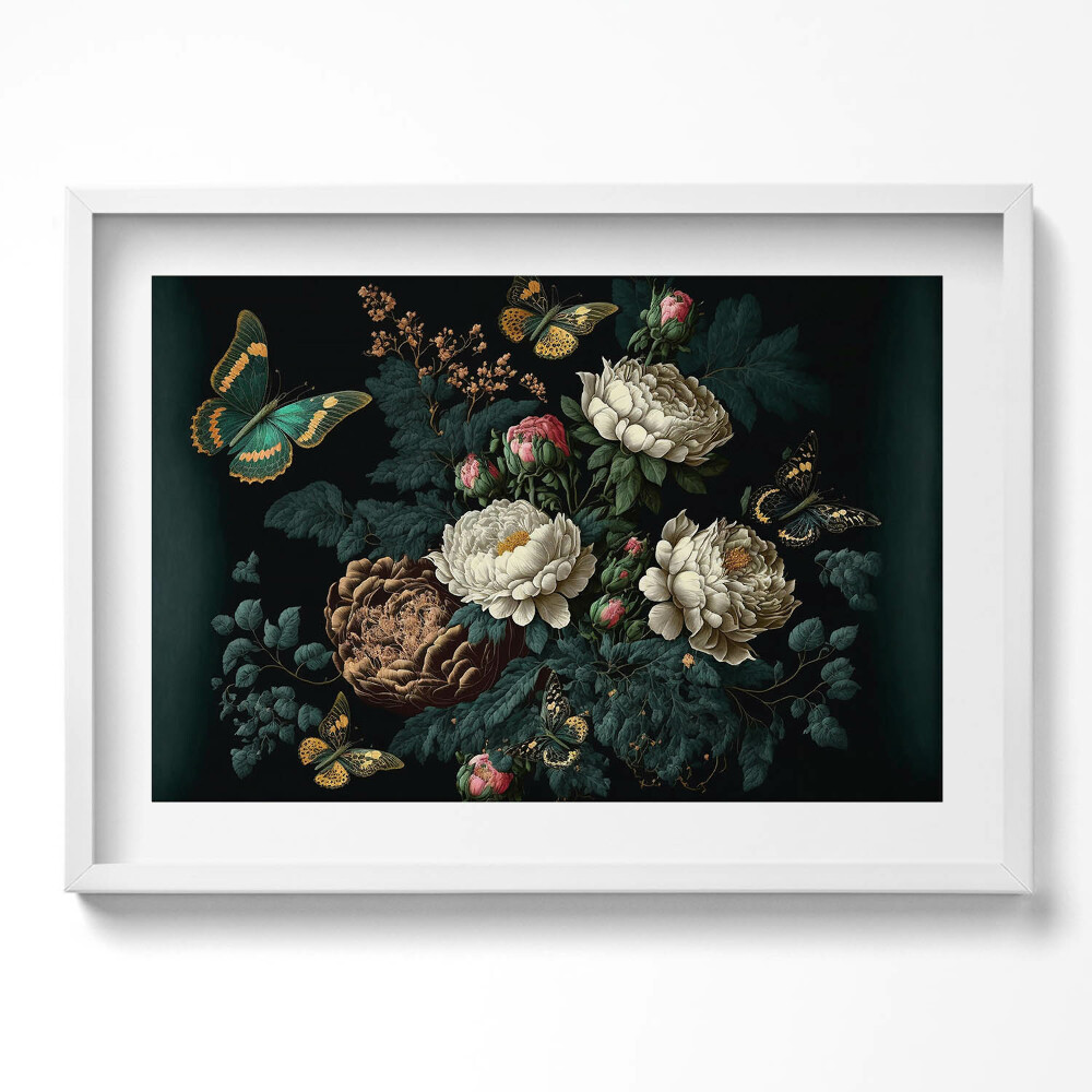 Tablou living cu rama excepţional Model botanic de flori