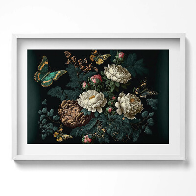 Tablou living cu rama excepţional Model botanic de flori