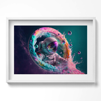 Tablou rama excepţional Cosmonaut nori colorați