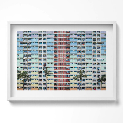 Tablou rama excepţional Clădire colorată Hong Kong