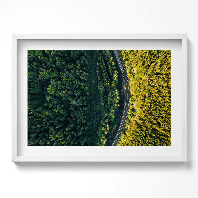 Tablou rama excepţional Pădurea dintr-o dronă - muntele Śnieżka
