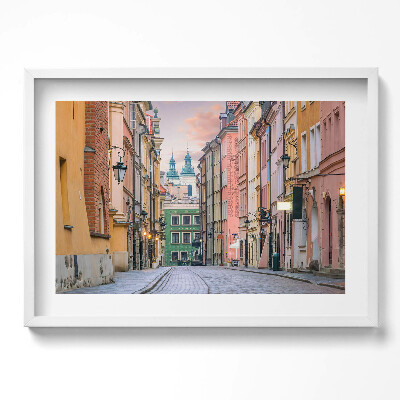 Tablou living cu rama excepţional Orașul Vechi din Varșovia