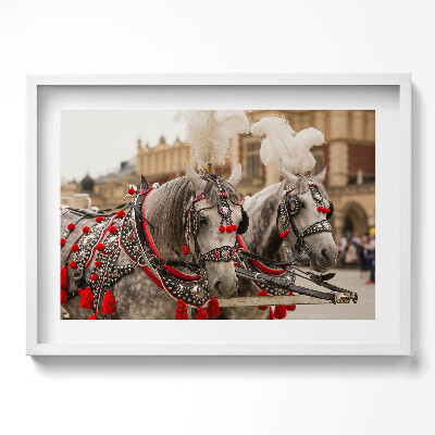 Tablou living cu rama excepţional Cai frumoși în Cracovia