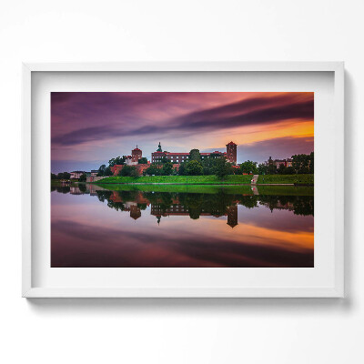 Tablou rama excepţional Răsăritul soarelui la Castelul Regal Wawel