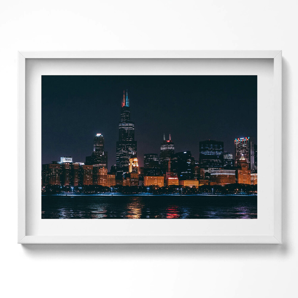 Tablou living cu rama excepţional Peisaj urban Chicago