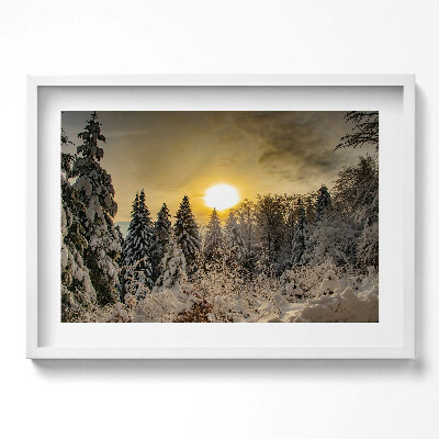 Tablou rama excepţional Peisaj de iarnă Beskidy