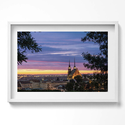 Tablou rama excepţional Răsărit de soare Brno