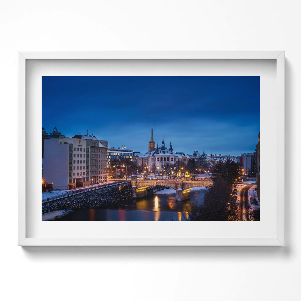 Tablou living cu rama excepţional Panorama Pilsen Republica Cehă