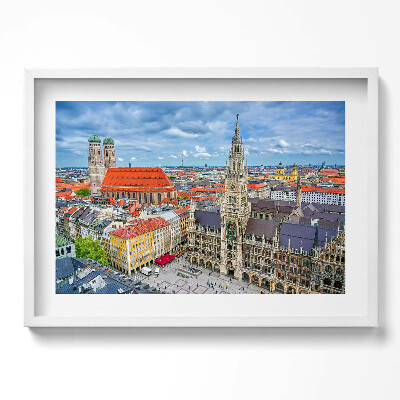 Tablou living cu rama excepţional Primăria Marienplatz din München