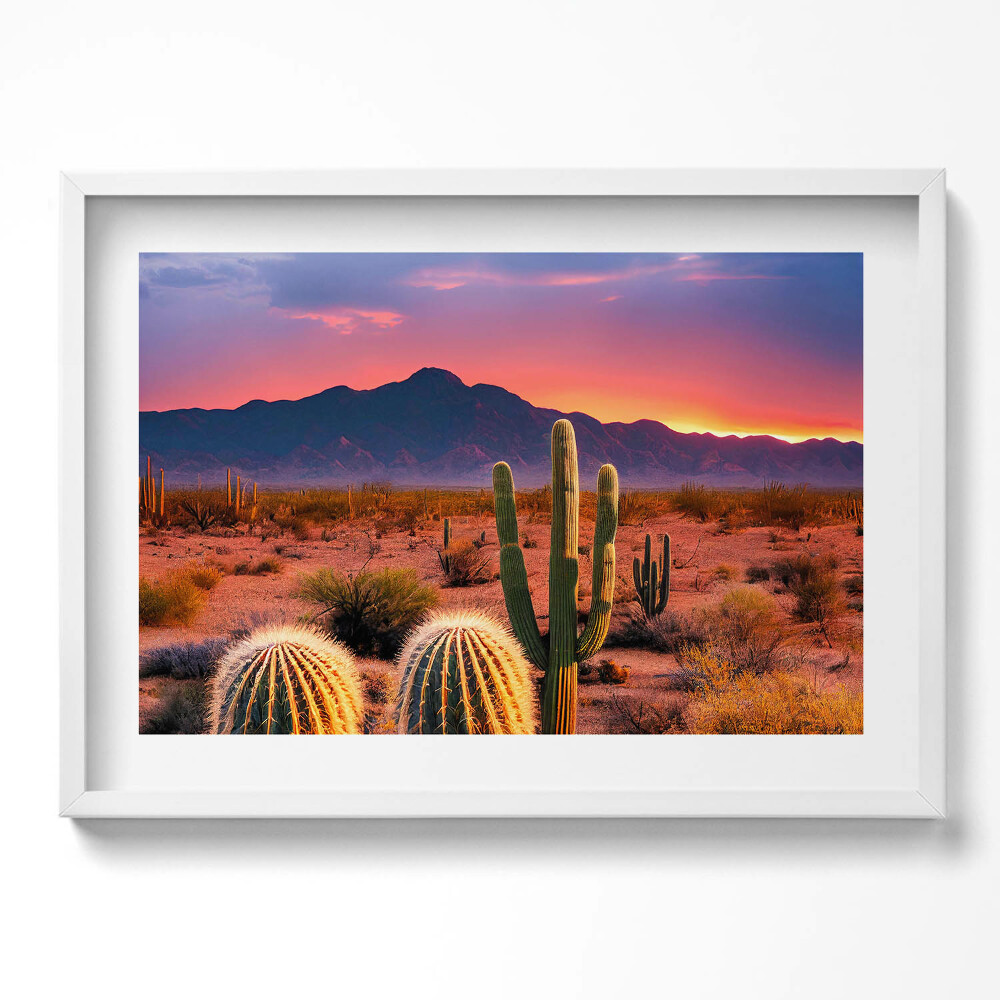 Tablou rama excepţional Apus de soare în deșert