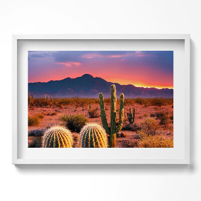 Tablou rama excepţional Apus de soare în deșert