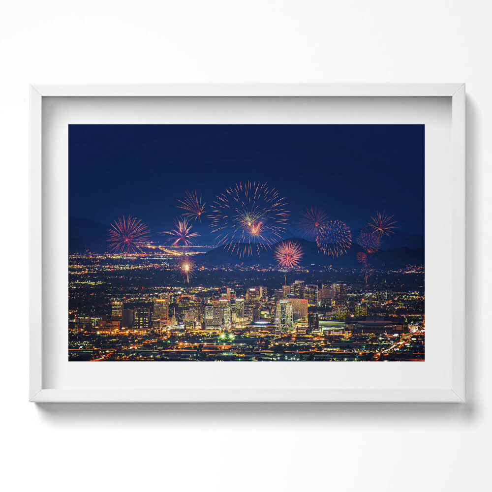 Tablou living cu rama excepţional Orașul Phoenix noaptea