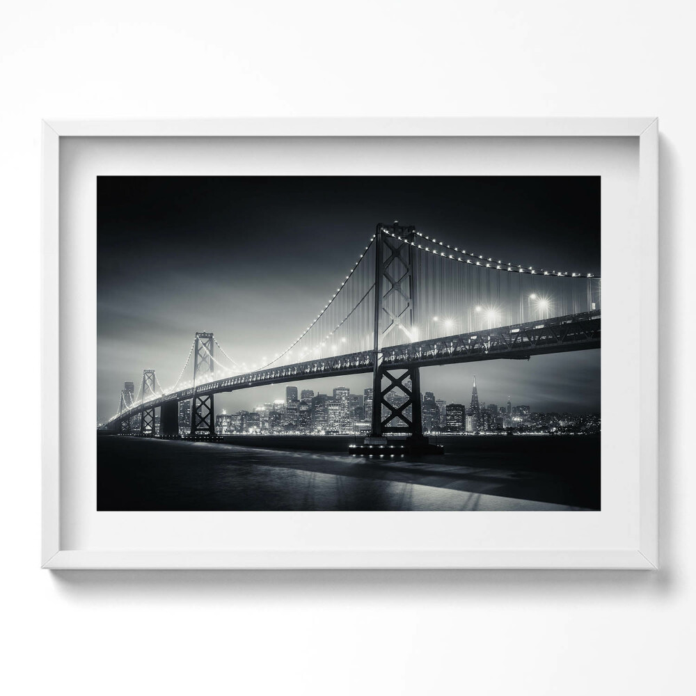 Tablou living cu rama excepţional Podul San Francisco noaptea