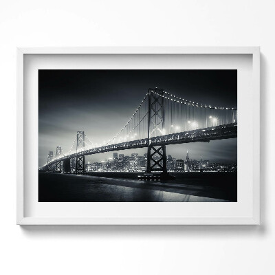 Tablou living cu rama excepţional Podul San Francisco noaptea