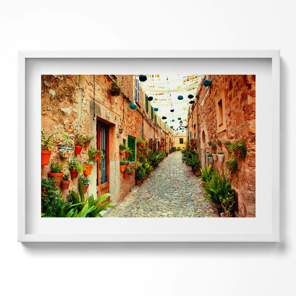 Tablou rama excepţional O stradă din satul Valldemossa