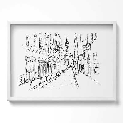 Tablou living cu rama excepţional Desen al orașului Provence