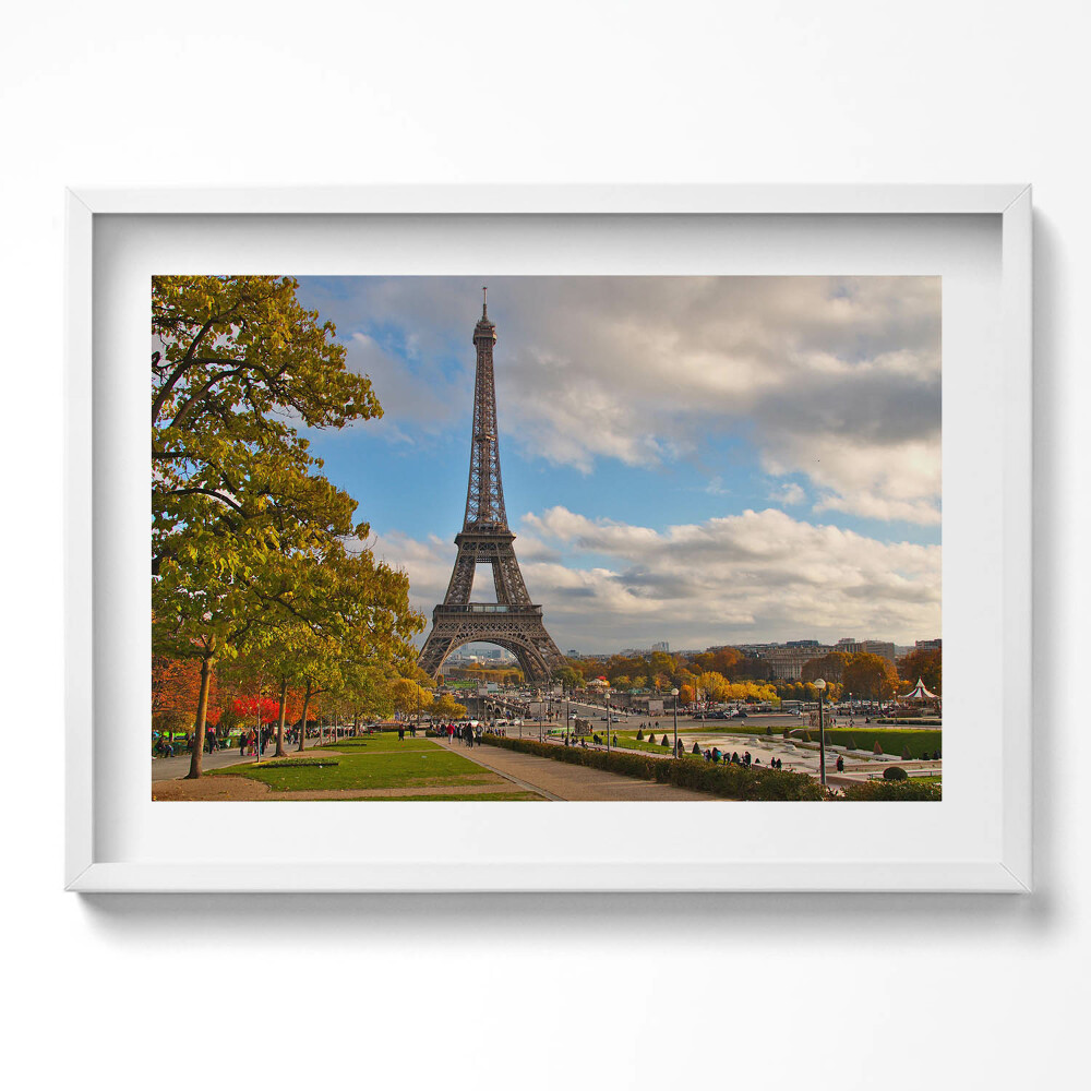 Tablou living cu rama excepţional Toamna în Franța Turnul Eiffel