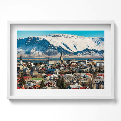 Tablou rama excepţional Vedere a orașului Reykjavik, Islanda