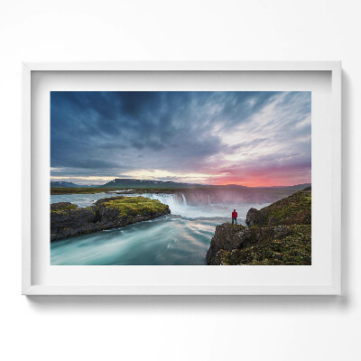 Tablou rama excepţional Peisaj cu cascada Godafoss