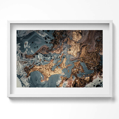 Tablou living cu rama excepţional Structura de rocă aurie