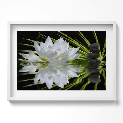 Tablou living cu rama excepţional Nufăr și frunze