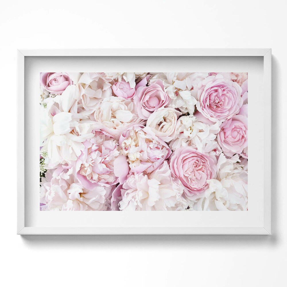 Tablou living cu rama excepţional Buchet de bujori