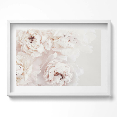 Tablou living cu rama excepţional Bujori pastelați