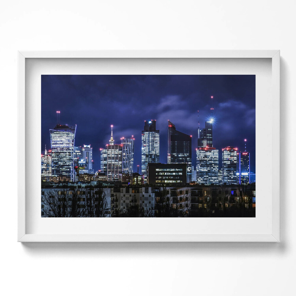 Tablou rama excepţional Clădirile orașului noaptea