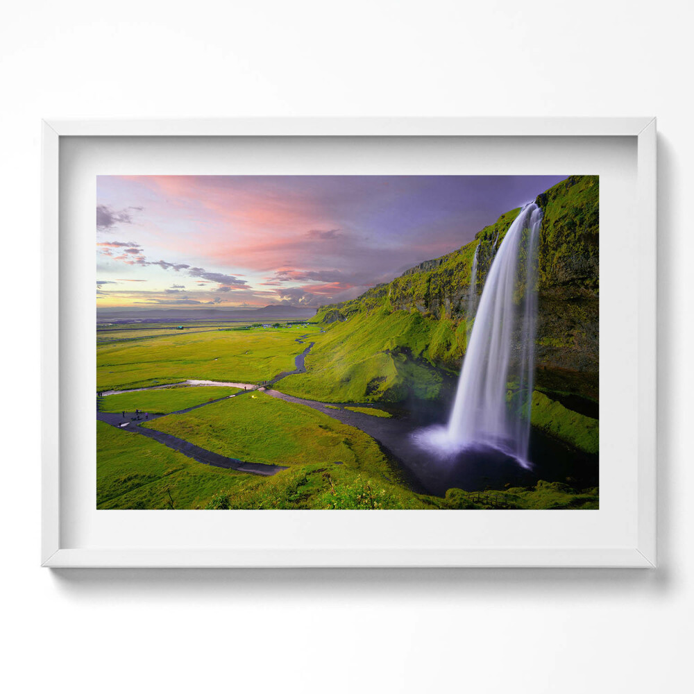 Tablou rama excepţional Peisaj cu câmpuri și cascade