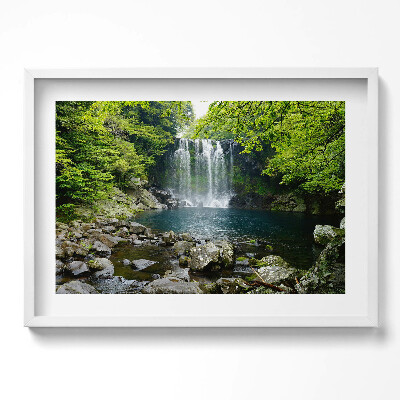 Tablou rama excepţional Cascadă și râu printre copaci