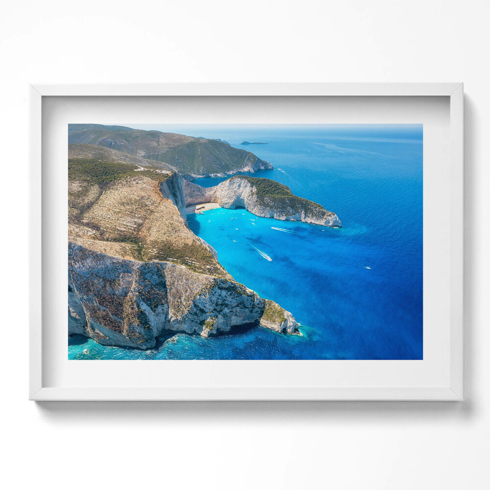 Tablou living cu rama excepţional Peisaj de vară cu stânci și coastă