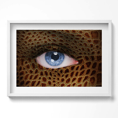 Tablou living cu rama excepţional Model feminin cu ochi de pisică și leopard