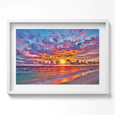 Tablou rama excepţional Apus de soare peste mare