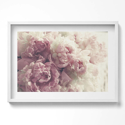 Tablou living cu rama excepţional Flori subtile de bujori