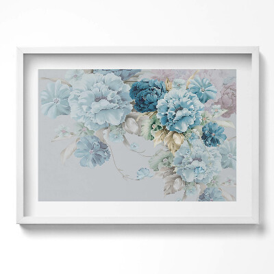 Tablou living cu rama excepţional O pictură cu flori delicate de bujor