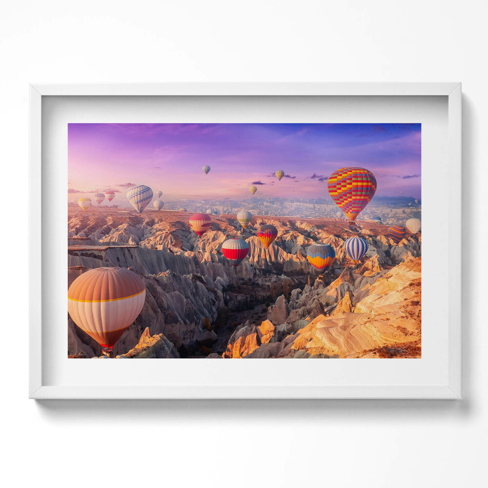 Tablou living cu rama excepţional Baloane care zboară peste canion