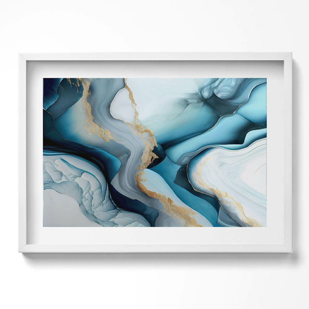 Tablou rama excepţional Textură de marmură lichidă cu aur