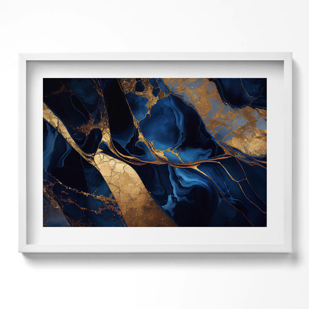 Tablou living cu rama excepţional Textură abstractă de marmură și aur
