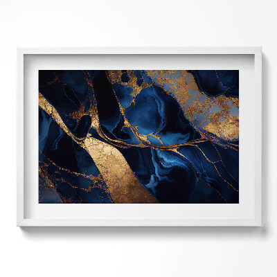 Tablou living cu rama excepţional Textură abstractă de marmură și aur