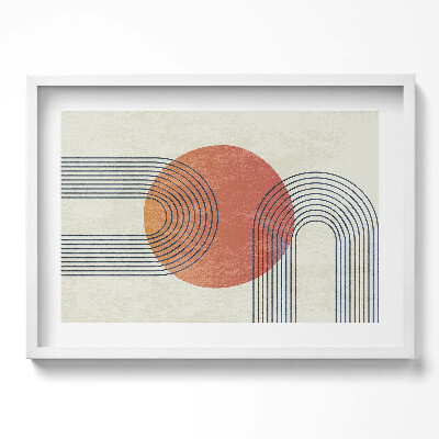 Tablou living cu rama excepţional Linii și cercuri de artă modernă