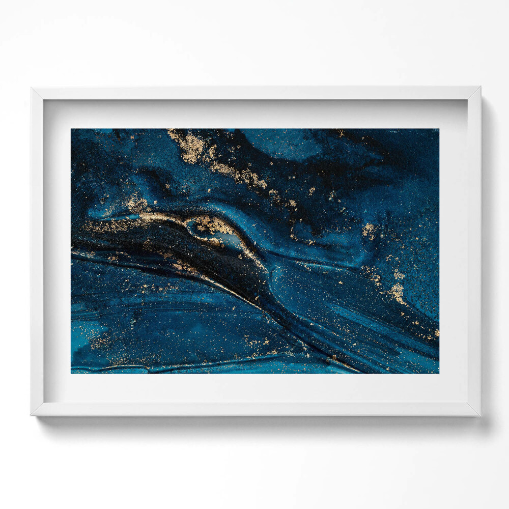 Tablou rama excepţional Abstracție lichidă cu particule de aur