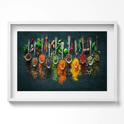 Tablou rama excepţional Linguri cu condimente colorate