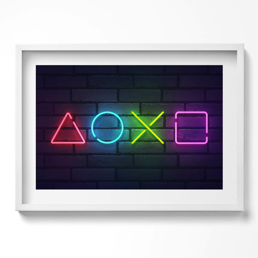 Tablou living cu rama excepţional Simboluri ale jucătorilor - simboluri pe consola