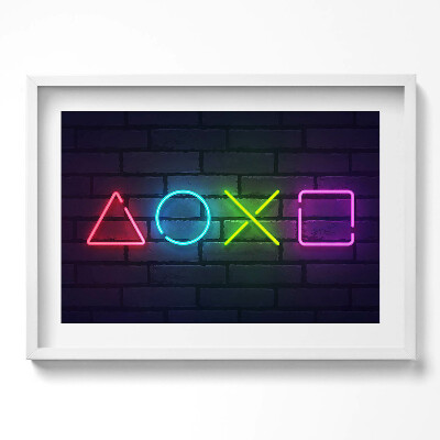 Tablou living cu rama excepţional Simboluri ale jucătorilor - simboluri pe consola