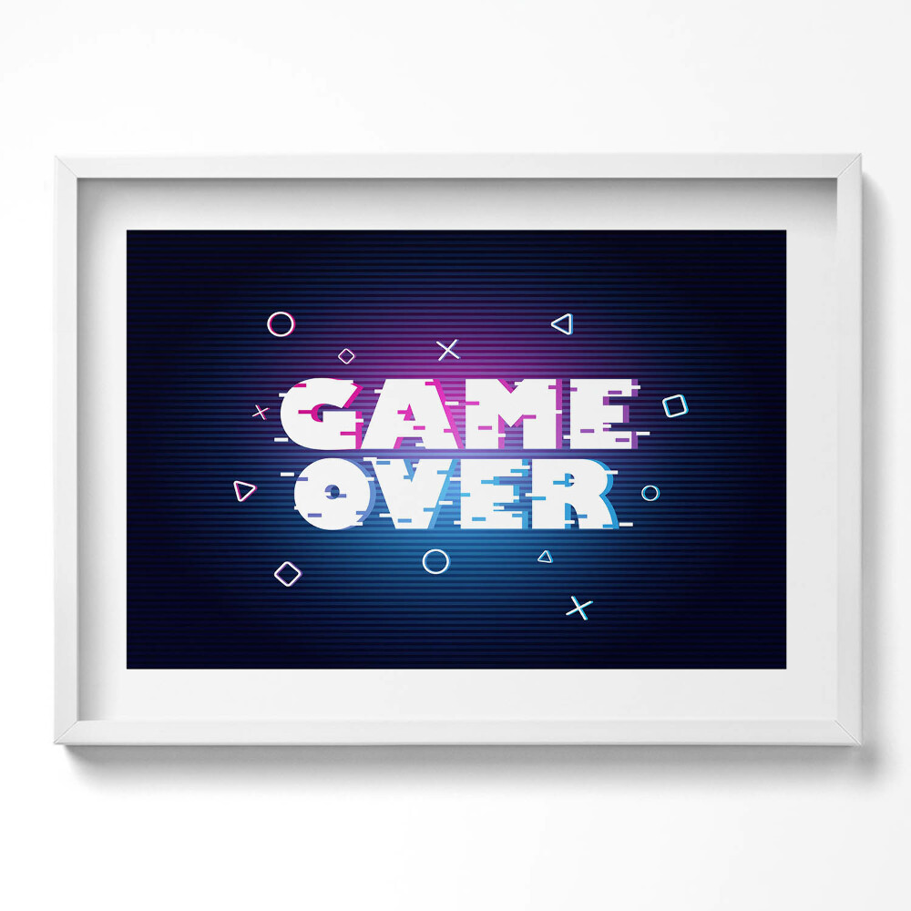 Tablou rama excepţional Inscripție stilizată pentru jucător «Game over»