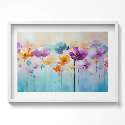 Tablou rama excepţional Flori colorate pictate